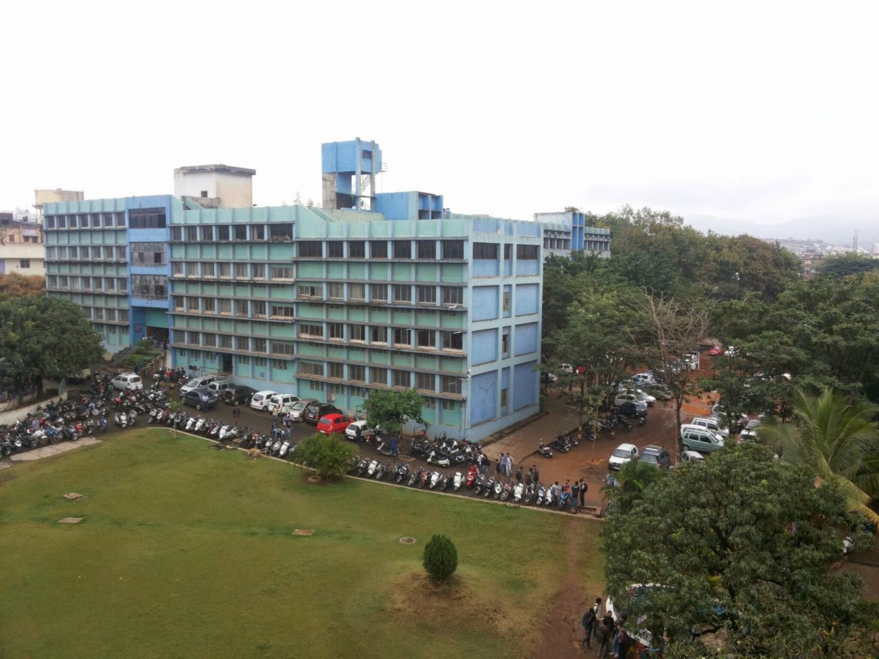 A view across the lawn towards academic buildings at VIT Pune during my undergraduate years.